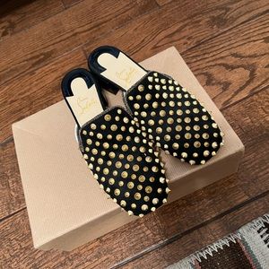 Christian Louboutin Mulaconka 35 Gold-spike Suede Mules